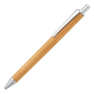 Wooden ball pen with paper sleeve