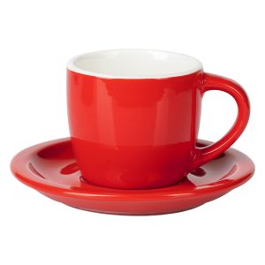 Espressotasse mit Untertasse aus feiner Keramik, 100 ml